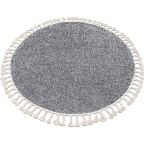 Teppich BERBER 9000 Kreis grau Franse berber marokkanisch shaggy grey rund 120 cm