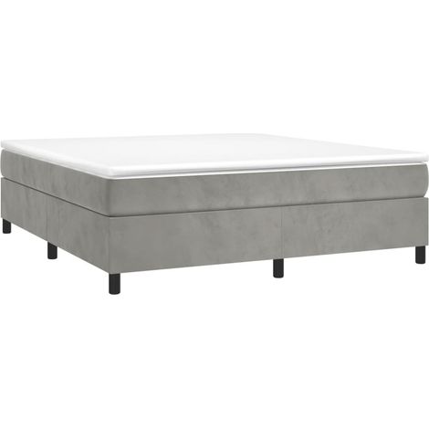 Boxspringbett mit Matratze Hellgrau 200x200 cm Samt vidaXL