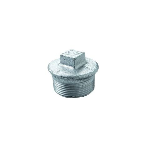 Tapón de fundición galvanizada macho con cabeza cuadrada 26x34