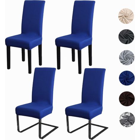 Stuhlhussen 4er Set, Stretch, abnehmbar, waschbar, Spandex, marineblau (1/5)