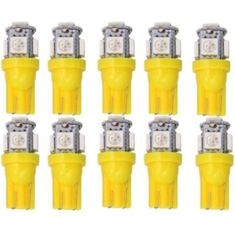 10 gelbe LED-Leuchtmittel, T10 W5W LED 5050SMD 12V DC