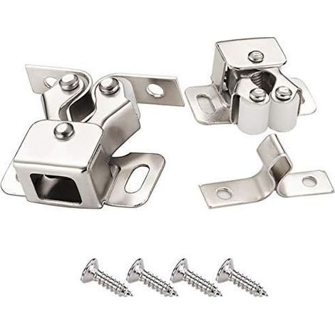 Lot de 10 Fermoirs de Porte Avec vis à double Rouleau pour Placard, Placard, Placard, Placard, Fermoir, Loquet de Porte pour Meubles de Maison, Placard, Argent (1/5)