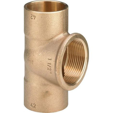 Raccordo a Tee F 16-1/2"-16 bronzo, estremità a saldare femmina, filettatura Rp 475789 (1/3)