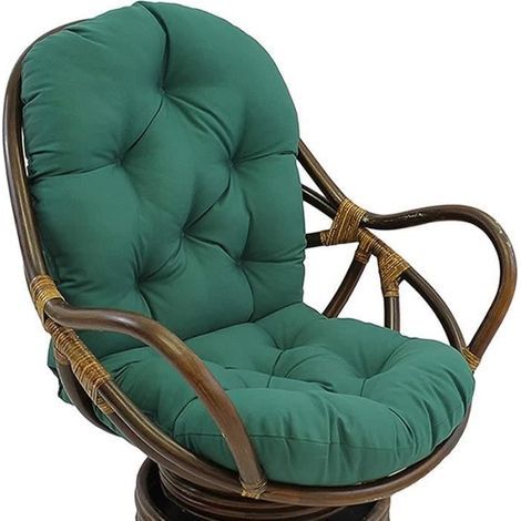 Cellfast – Coussin extérieur 120x60cm – Vert – Coton imperméable – Antidérapant – Pour fauteuil à bascule et chaise inclinable en rotin (1/4)
