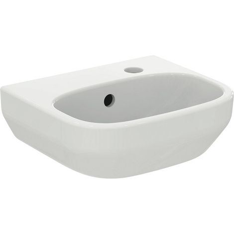 Lavabo de main IS i.life A 1 Hl. droit avec robinetterie 350x300x115mm blanc