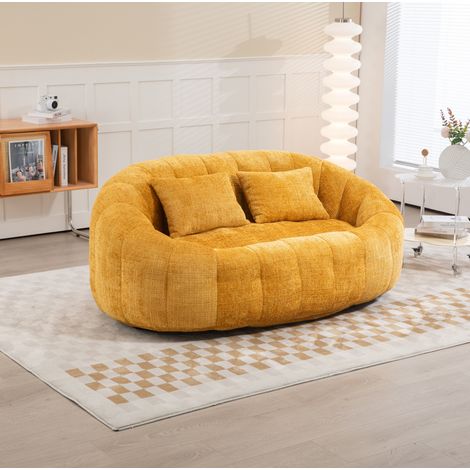Sessel Sitzsack Sofa 150x95 cm Chenille Gelb OKMYHOME (1/5)
