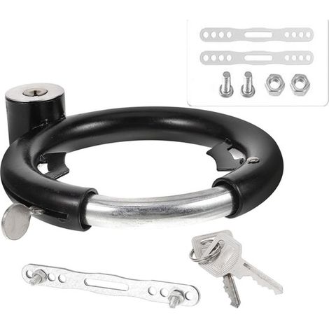 Antivol de vélo rond noir robuste - adapté aux scooters - vélos électriques - véhicules électriques - équipements de cyclisme de plein air (1/5)