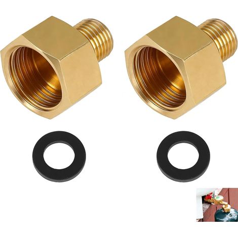 Raccord Gaz - Lot de 2 - Laiton - Adaptateur G1/2 Femelle vers G1/4 Mâle - Caravane Camping Barbecue (1/5)