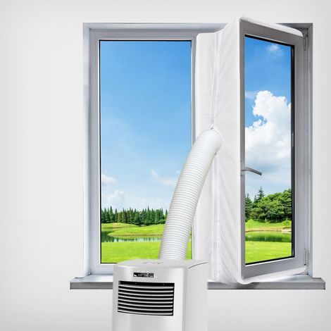 Kit de calfeutrage pour fenêtre de climatiseur portable – Protection anti-échange d'air chaud avec fermeture éclair (158 pouces) (1/5)