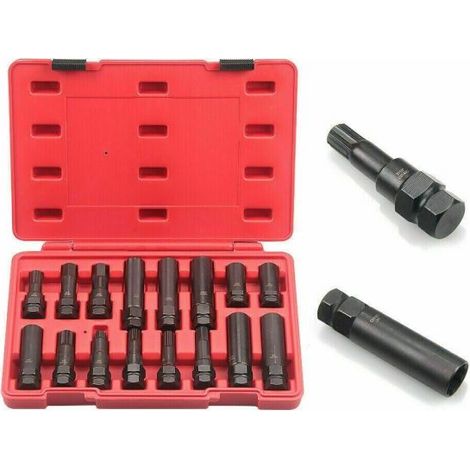 Set 16 chiavi smontaggio montaggio dadi bulloni sicurezza antifurto ruote auto