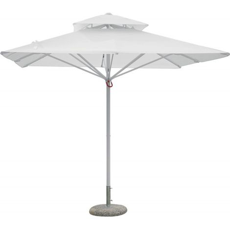 ombrellone da giardino quadrato solaria "push-up" in alluminio antracite-ecru' 3x3 mt (1/5)