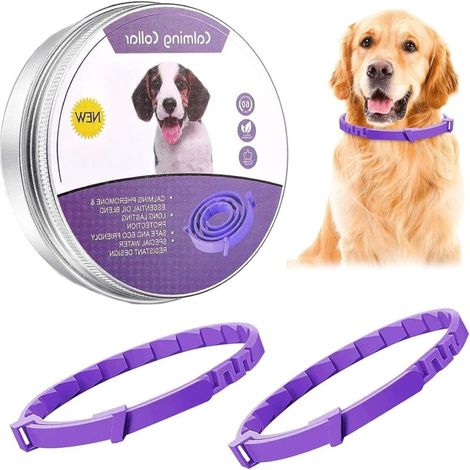 Calming Dog Collar, 2-Piece Set, 60-Day Calming Collar, Adjustable Size, Durable Anti-Stress Collar with Natural Soothing Effect, Suitable for Medium and Large Dogs (1/5)