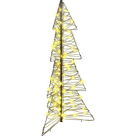 Árbol de Navidad con 100 LED Cálido 120 cm Ratán vidaXL