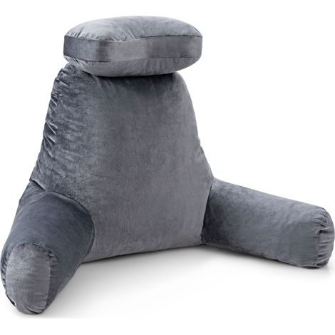 Big Bed Rest Pillow Soft Back Support with Support Arms Relaxing Gaming Reading (1/5)