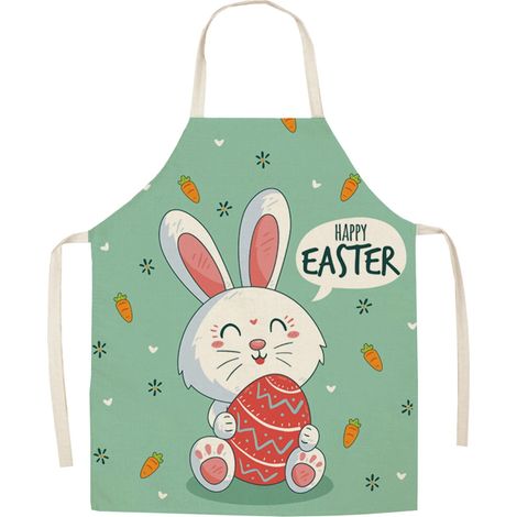 Tablier De Cuisine - Polyester Imprimé Thème Pâques - Pour Adulte - Usage Multifonctionnel En Intérieur Et En Extérieur - 65 x 75 cm - 1 Pièce (1/5)