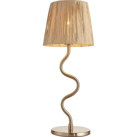 Lampada tavolo boho rafia ottone E14 Endon Wriggle (1/5)