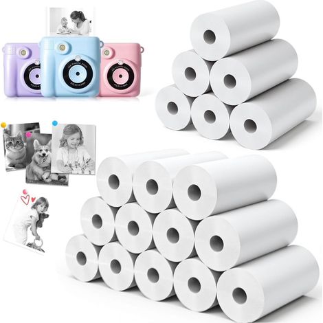 Lot de 20 Rouleaux Papier Appareil Photo Enfant, Recharge, Imprimante Instantanée, Sans BPA, Complet, Rapide (1/5)