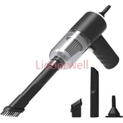 120W Powerful Cordless Car Vacuum, Portable Handheld Vacuum for Home and Car, Suction, 5500Pa, HEPA Washable Filter, USB Type-C, Black, 1 Set (1/5)