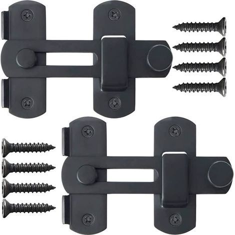 2 Pcs Loquet de Porte En Acier Inoxydable Verrou de Porte Coulissante Cadenas Serrure de Porte Loquet pour Animaux de Compagnie 642 (1/4)