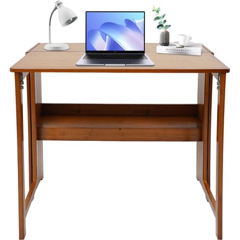 Table de Bureau Pliante Bureau Informatique Pliable Petit Table d'Ordinateur pour Bureau Domicile 83 x 54 x 76 cm - Couleur Marron (1/5)