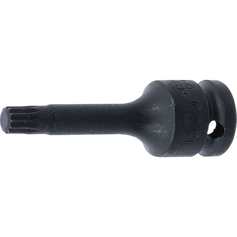 Punta de vaso de impacto longitud 75 mm entrada 12,5 mm (1/2") dentado múltiple interior (para XZN) M9 (1/2)