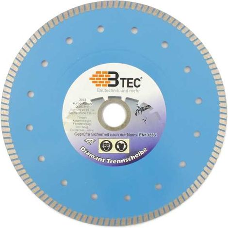 Diamanttrennscheibe TURBO RONDO FLIESE extra dünn Ø 230 mm x 1,8 Bohrung 22,22 mm