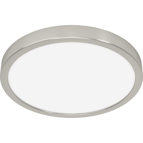 Lumière de plafond IP44 Fueva 6-Z rond - acier inoxydable - Ø 27,8 cm - 901382