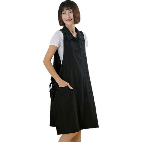 Tablier pour femme - Outil de nettoyage ménager - Convient pour salon de beauté, manucure, coiffure - Noir (1/5)