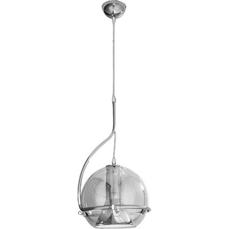 Lampadario a sospensione decorativo in vetro lampada pendente per illuminazione da tavolo snack E27 argento (1/5)