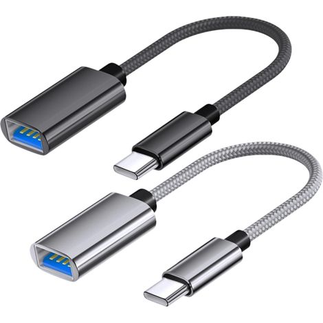 Adaptateur USB-C vers USB (2 pièces), câble OTG, prise USB-C vers port USB 3.0, compatible avec Galaxy S24, iPhone 16 Pro/15, iPad Pro, Huawei P30, MacBook Pro/Air (1/5)