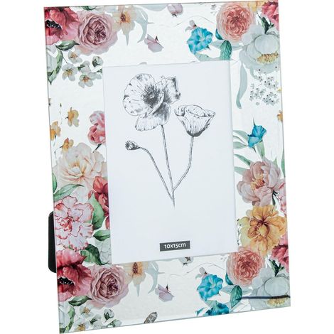 Cadre Photo pour Photo de 10 x 15 cm avec Fleurs dans des Tons naturels 18 x 1 x 23 cm (1/2)