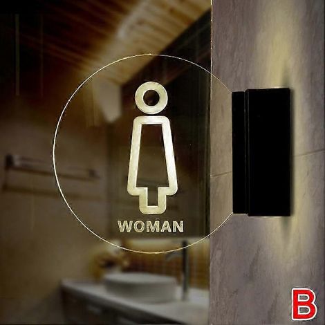 Panneau lumineux mural LED en acrylique pour toilettes rond pour la maison l'hôtel et le bureau. (1/5)