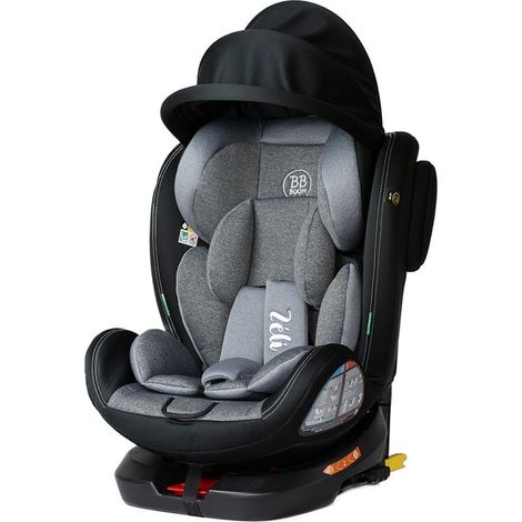Siège-auto évolutif i-Size 360° – De 40 à 150 cm, 0-36 kg – Isofix et top tether, canopy rétractable – Protection latérale renforcée (1/4)