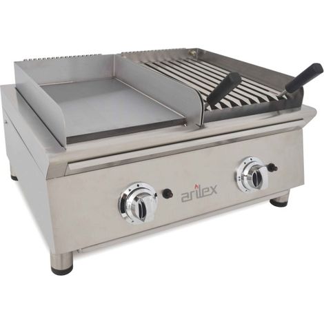 Frytop à Gaz en Acier Rectifié + Barbecue à Gaz 35 cm - Arilex (1/3)