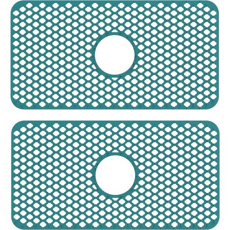 Tapis de protection en silicone pour évier de cuisine, pliable et antidérapant, pour fond d'évier en acier inoxydable ou en porcelaine (lot de 2). (1/5)