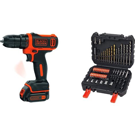 Trapano e avvitatore a batteria ultracompatto da 10,8V - BLACH+DECKER - con 2 batterie da 18V 1,5Ah - Custodia - BDCDD12K1B-QW (1/5)