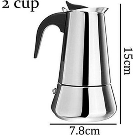 Percolateur - - Moka Espresso Latte - Acier Inoxydable - Gris - Petit Électroménager (1/5)