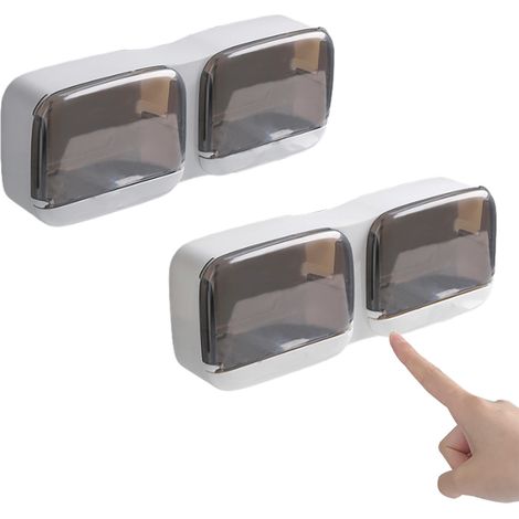 4 porte-savons muraux double grille, évacuation intégrée, salle de bain douche cuisine (1/5)