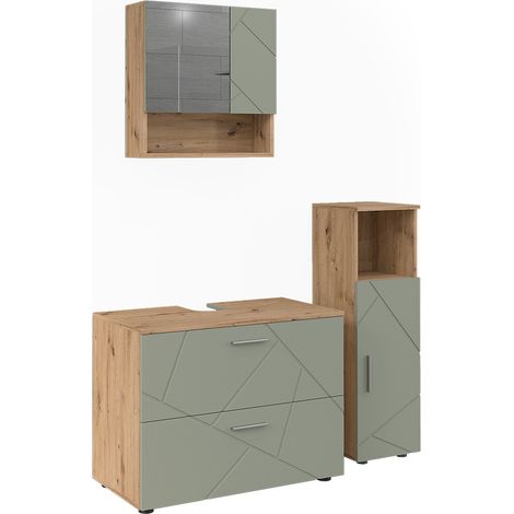 Meubles bain Irma, Vert sauge, 3 pièces, Vicco (1/5)