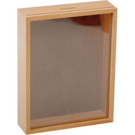 Tirelire en bois avec photo, tirelire en forme de cochon à insérer dans une photo, cadeau idéal pour une pendaison de crémaillère - 18 cm (7 pouces) (1/5)
