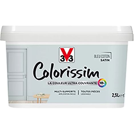 Peinture Multi-supports V33 Colorissim Satin Bleu coton 2,5 L