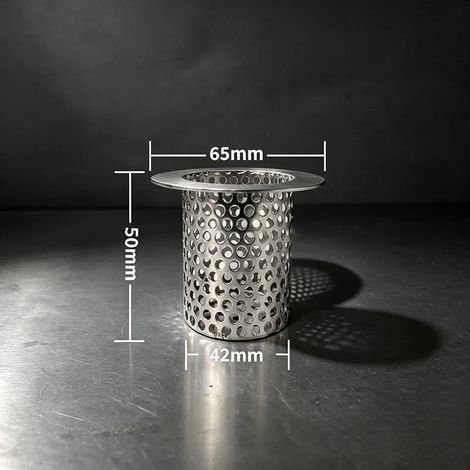(65mm-China Mainland)Stainless Steel Perforated Drain Filter Cylinder Anti-Clog Sewer Debris Strainer For Sewer Pipe Multiple Specifications (1/4)