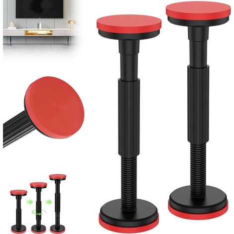2Pcs Poteaux Support Télescopiques, Barre Support Etais Télescopique 18-45cm, Tige Serrage Montage Pied Réglable Mmeuble Capacité Poids 200kg pour Armoire, Canapé, Evier, Plafond, Lavabo, Cadre Porte (1/5)