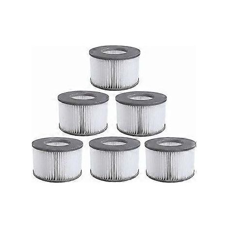 Cartouches filtrantes pour spas gonflables, kit de remplacement de filtres pour aspirateur, éléments filtrants durables pour une filtration d'eau améliorée (paquet de 6) (1/4)