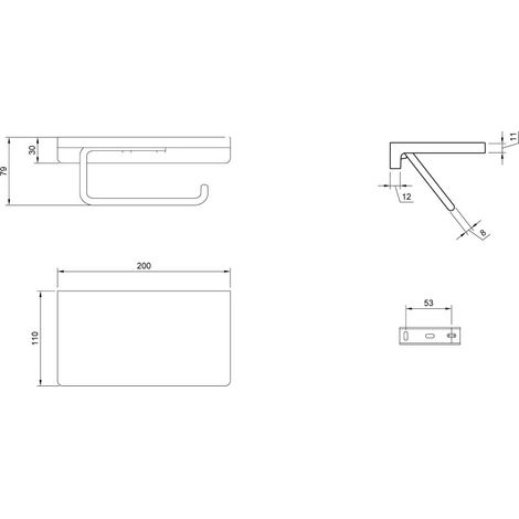 Villeroy & Boch TVA15202300064 Porte-papier T avec plateau Elements