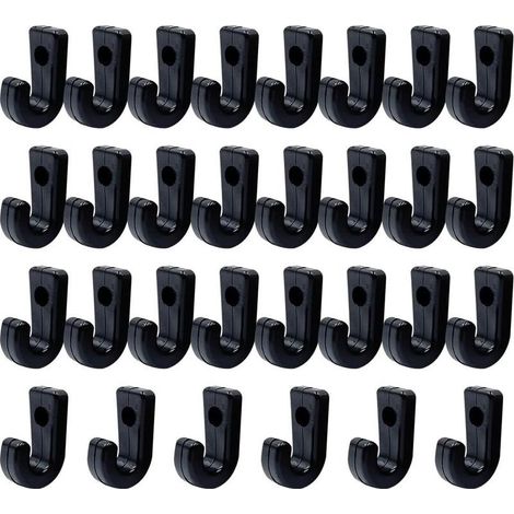 30 Pièces Kayaks Crochets d'Arrimage en Forme de J,Crochet arrimage Kayak,Noir Nylon Arrimage Crochets,pour Kayak Canoës Bateaux Yacht Bungee(sans vis) (1/5)