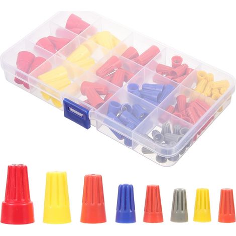 102 Pièces Écrous de Connexion de Fils Insert à Ressort en Plastique pour Câblage Rapide, Minimal Vieillissement, Adaptés pour Fils de Haut-parleur et Marine (1/5)
