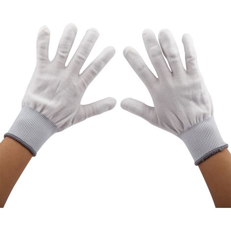 Paar rutschfeste, antistatische Handschuhe mit PU-Beschichtung an den Fingern (Größe L) (1/3)