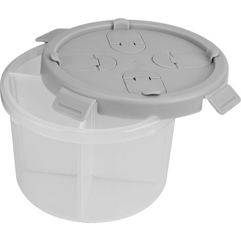 Aufbewahrungsbox für Lebensmittel, Getreidebehälter, halbtransparent, 4 Fächer, Haltertablett für die Küche, klein, grau (1,8 l) (1/5)