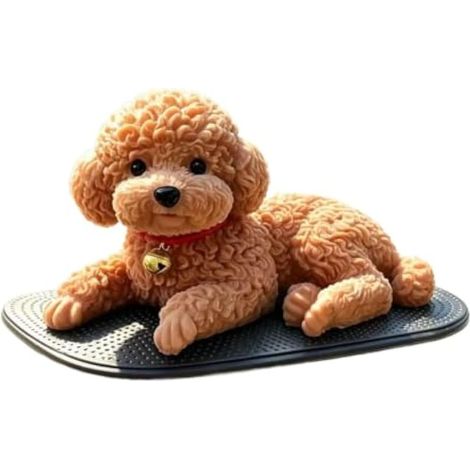 Tableau de bord pour voiture, chien allongé réaliste – Sculpture de chiot (1/5)